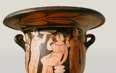 Ancient Greek, Magna Graecia Apulian Ceramic Bell Krater with Spanish Import License and TL Test