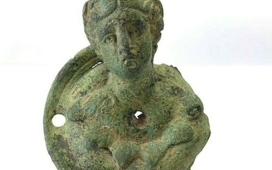 Ancient Roman Bronze Bust of Artemis the Goddes
