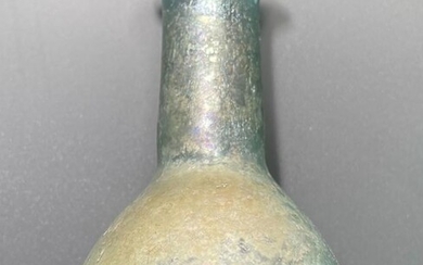 Ancient Roman Glass Exceptionally Well Preserved, Elegantly shaped Flask with an Impressively Beautiful &Rare Blue Color