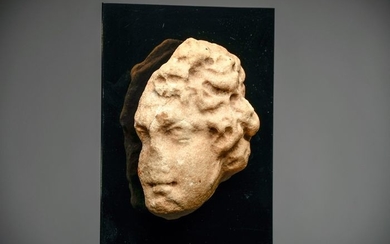 Ancient Roman Marble Head from a Sarcophagus