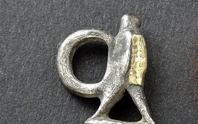 Ancient Roman Silver, Yellow gold Pendant (No Reserve Price)