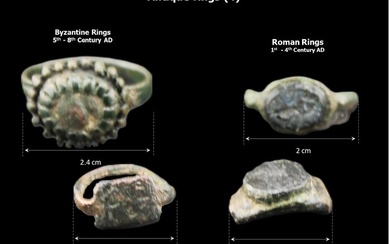 Ancient Rome, Byzantine Lot of 4 antique rings (No Reserve Price)
