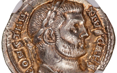 Ancients: , Constantius I, as Caesar (AD 305-306). AR argenteus (29mm, 3.57 gm, 11h). NGC Choice AU 5/5 - 4/5....