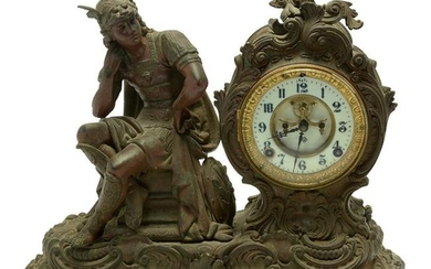 Ansonia Figural 'Mercury' Bronze Mantle Clock.