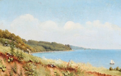 Anthonore Christensen: Coastal scenery. Signed and dated A. Christensen 90. Oil on canvas. 26 x 44 cm. – Bruun Rasmussen Auctioneers of Fine Art
