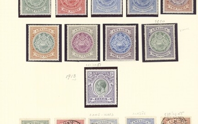 Antigua 1862-1956 virtually complete mint and used collection on pages including a range of ea...