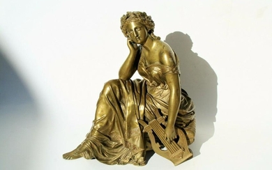 Antique Art Nouveau Bronze Lady Figurine