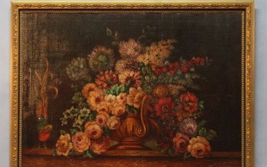 Antique Contemporary Oversized Floral Still Life Print