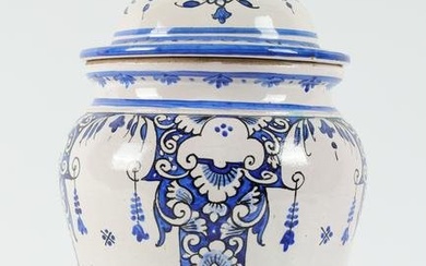 Antique Delft Porcelain Blue and White Jar Signed