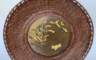 Antique Meiji bronze & gold Ikebana bowl - Bronze - Japan - Meiji period (1868-1912)