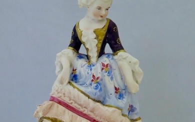 Antique Porcelain Lady & Mouse