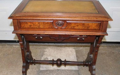 Antique Victorian walnut sewing table