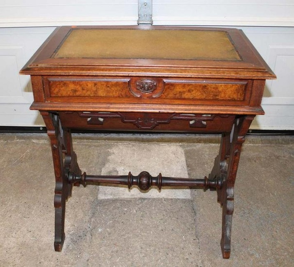 Antique Victorian walnut sewing table