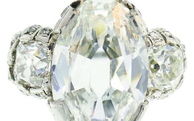 Art Deco 10.03 Carat Diamond GIA Platinum Ring