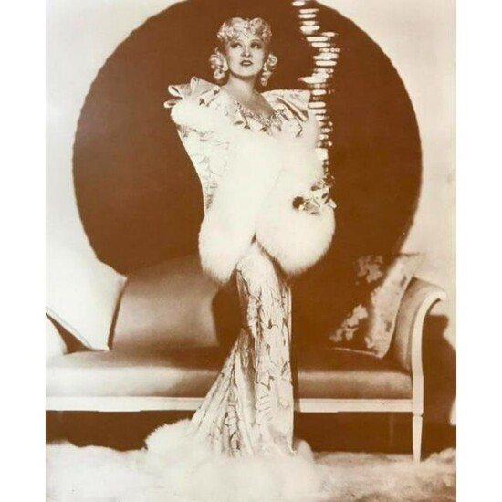 Art Deco Mae West Sepia Photo Print