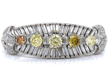 Art Deco Platinum GIA CERTIFIED Diamond Bracelet