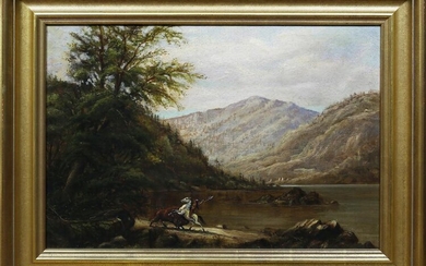 Atkinson Fox Oil of Buffalo Hunt in the Rocky Mountains