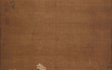 Attributed to Shen Quan (1682-1760) Three chicks hanging scroll, ink and colour on silk | 沈銓（款）養雛圖 設色絹本 立軸
