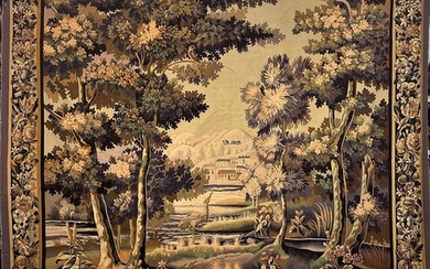Aubusson - Tapisserie Verdure d'Aubusson - Louis XV Style - Silk, Wool - 19th century