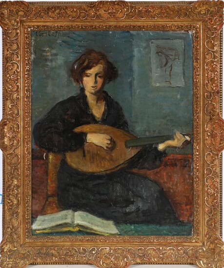 SOLD. August Tørsleff: Portrait of Birthe. Sign. Tørsleff. Oil on canvas. 78 x 62 cm. – Bruun Rasmussen Auctioneers of Fine Art