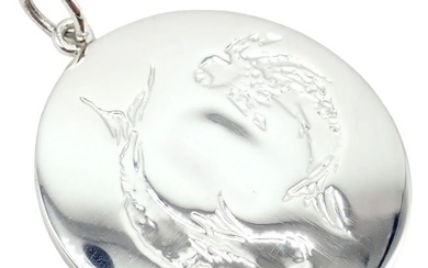 Authentic! Vintage Rare Tiffany & Co Silver Zodiac Pisces Large Pendant