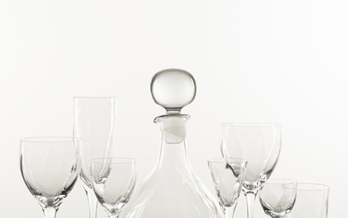 BERTIL VALLIEN. A 52-piece glass tableware, “Chateau”, designed in 1981, Kosta Boda.