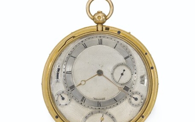 BREGUET, NO. 3832. AN EXCEPTIONAL AND HIGHLY IMPORTANT LARGE GOLD HUNTER DOUBLE CASE HALF-QUARTER REPEATING LEVER À TACT WATCH WITH EQUATION OF TIME, DATE, DAYS OF THE WEEK AND MONTHS INDICATIONS