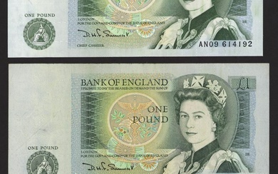Bank of England, D. H. F. Somerset, [13 notes] £1, £5, £10, £20, ND (1981), (EPM B341, 343, 345...