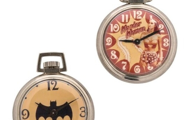 Batman & Wonder Woman DC Pocket Watches ESTATE LOT