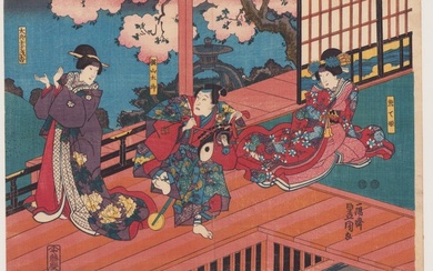 Scene from the kabuki play 'Sekai no hana oguri gaidan' 世界花小栗外伝 - 1851 - Utagawa Kunisada (1785-1865) - Japan - Edo Period (1600-1868)