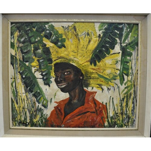 Beryl Maile (British born 1900), 'Yellow Straw Hat', signed ...