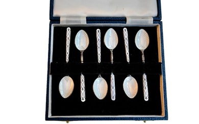 Birmingham T & S Sterling Silver & Enamel Spoons
