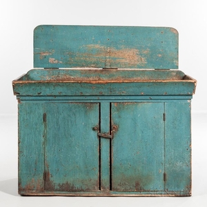 Blue-painted Dry Sink