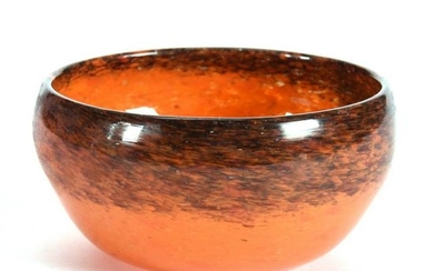 Bowl, Art Glass With Original Monart Paper Label