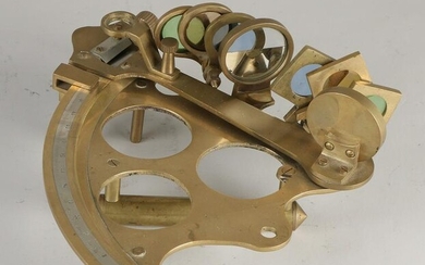 Brass ship's sextant after an antique example. Size: 17