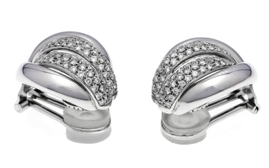 Brilliant ear clips WG 750/000 with diamonds, total...