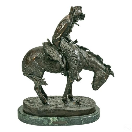 Bronze Western Cowboy Sculpture after F. Remington