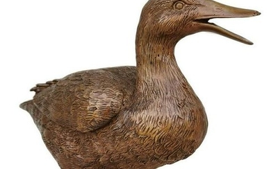 Bronze sculpture of a duck