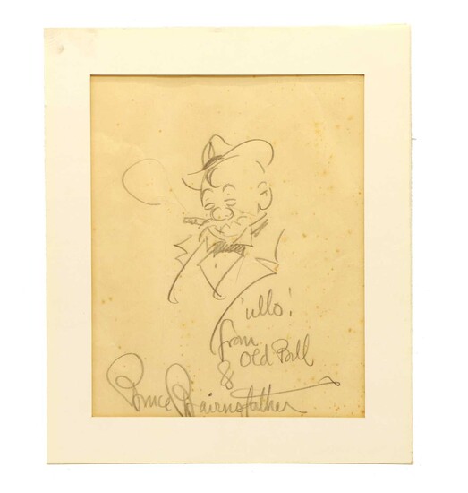 Bruce Bairnsfather, 'Ullo from Old Bill' , pencil sketch, signed