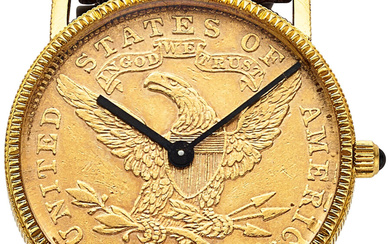 Bueche Girod, $10 Coin Watch Case: 28 mm, 18k...