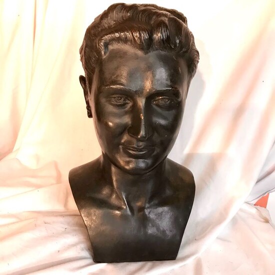 Bust, Sculpture, Jean Gervais - 40 cm (1) - Patinated bronze - Mid 20th century