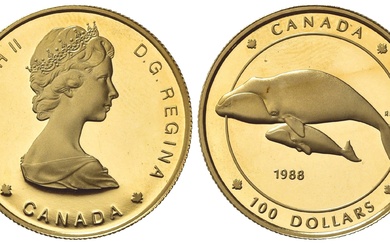 CANADA. 100 Dollars 1988. PREUVE Au (26,5mm - 13,22g). KM#162 ; Fr. 19. FDC