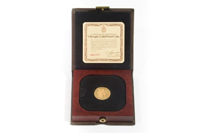 CANADIAN 1976 OLYMPIC GOLD PROOF COIN, 17g
