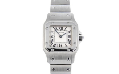 CARTIER - a Santos bracelet watch. Stainless steel