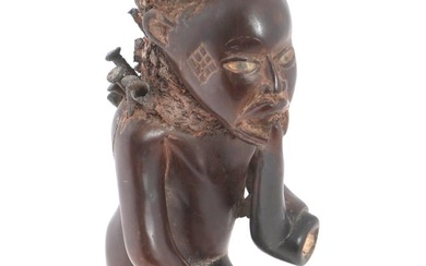 CENTRAL AFRICAN CONGO CARVED WOODEN NAIL FETISH