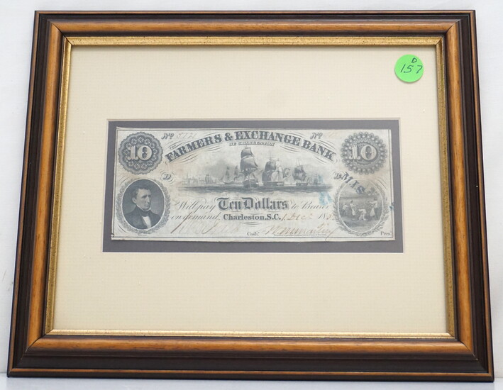 CHARLESTON SC TEN DOLLAR NOTE 1853