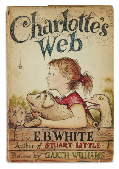 (CHILDREN'S LITERATURE.) WHITE, E.B. Charlotte's Web. Illustrations by Garth Williams. 8vo, publisher's tan...