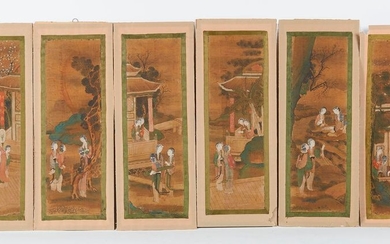 CHINA, early 20th century. Set of six paintings,...