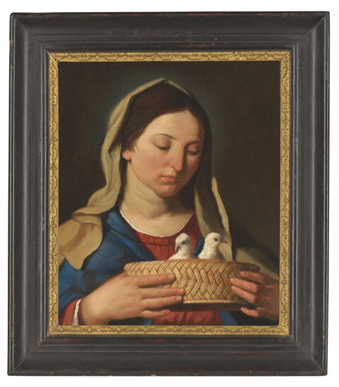 CIRCLE OF GIOVANNI FRANCESCO BARBIERI, CALLED GUERCINO (CENTO 1591-1666 BOLOGNA), The Madonna holding a basket of doves