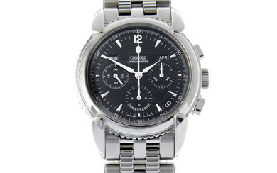 CONCORD - a stainless steel Impresario chronograph bracelet watch, 38mm.